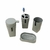 Set de Baño PVC Gris 4 piezas - Cod. 39060