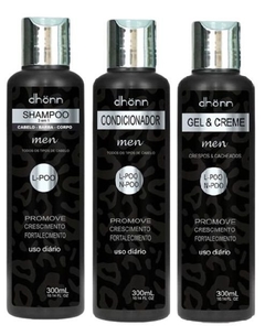 Kit Dhonn Men (Shampoo+Condicionador+Gel e Creme)