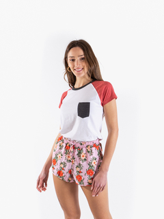 Short de fibrana Rose rosa - tienda online