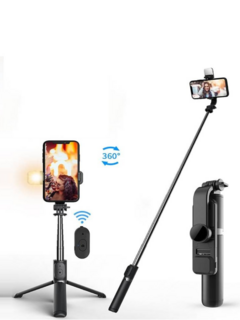 Palo Selfie 2 en 1 Con Tripode y Control Bluetooth Inalambrico Negro DINAX