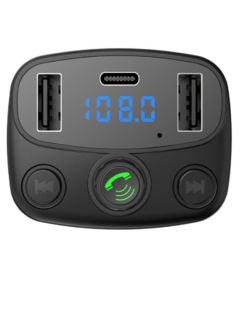 Imagen de Transmisor FM Bluetooth Manos Libres Kit de Coche Radio Reproductor MP3/USB DINAX