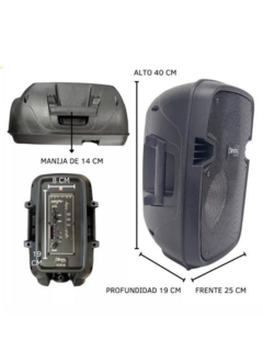 Parlante Portátil Bluetooth Luces Led Usb 800w DINAX Milan Full Color Negro - InterdigitalCatriló SRL