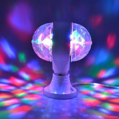 Lámpara Giratoria Doble Led Multicolor Boliche Fiesta Efecto en internet