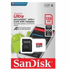 Memoria Micro Sd Ultra Sandisk 128gb Clase 10 Con Adaptador
