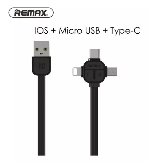 Cable Usb 3 En 1 Micro Tipo C Lightning 2.1a Remax Premium - comprar online