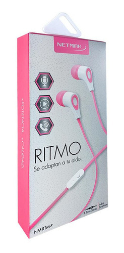 Netmak Auricular Microfono Rosa Ritmo Nm-rtm-p - comprar online