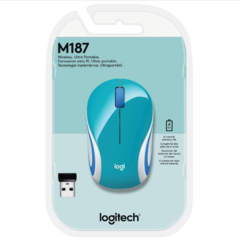 MOUSE MINI OPTICO LOGITECH WIRELESS M187 AZUL USB - Infomaxy Tecnologia