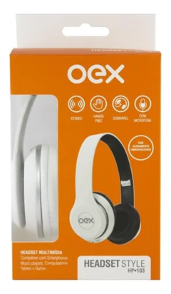 FONE C/ MIC HEADSET STYLE OEX HP103 BRANCO na internet