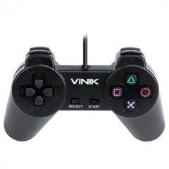 CONTROLE VINIK USB PARA PC E PLAY2 PRETO