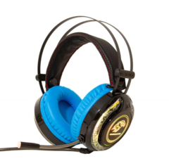 FONE/MIC HEADSET GAMER K-MEX ARS9 PRETO AZUL LED