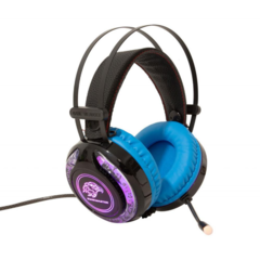 FONE/MIC HEADSET GAMER K-MEX ARS9 PRETO AZUL LED na internet