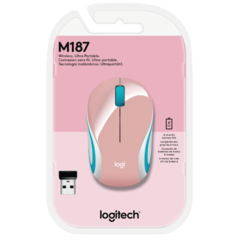 MOUSE MINI OPTICO LOGITECH WIRELESS M187 ROSA USB - Infomaxy Tecnologia