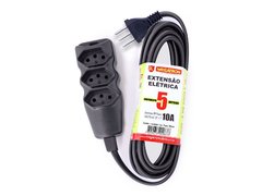 EXTENSAO ELETRICA 3 TOMADAS MEGATRON 10A 5M