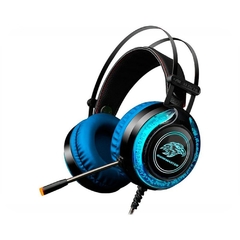 FONE/MIC HEADSET GAMER K-MEX ARS9 PRETO AZUL LED - comprar online