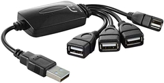 HUB USB 2.0 4 PORTAS COM CABOS FLEXÍVEIS PRETO - AC042 na internet