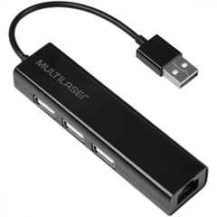 HUB USB MULTILASER 3 PORTAS USB 2.0 + 1 RJ45 AC304 - comprar online