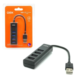 HUB USB 4 PORTAS OEX HB-102 2.0 PRETO