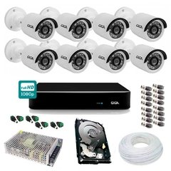 KIT CFTV FULL GIGA SECURITY 8 CAMERAS EXTERNAS 1080P 2MP