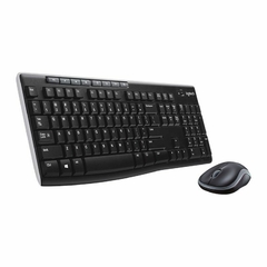 KIT WIRELESS LOGITECH TECLADO E MOUSE MK 270 PRETO na internet