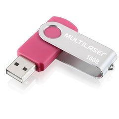 PEN DRIVE MULTILASER 16GB TWIST ROSA USB 2.0 PD688