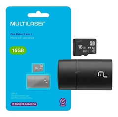 PENDRIVE ADAPT MICRO SD + CART SD 16GB MULTILASER - comprar online