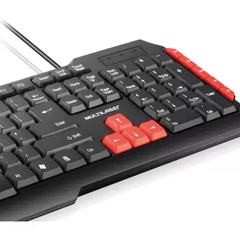 TECLADO GAMER MULTILASER PRETO VERMELHO TC160 USB - Infomaxy Tecnologia