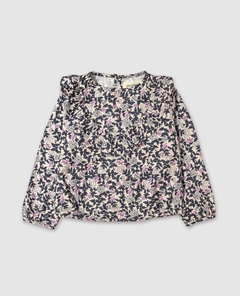 BLUSA DE VIYELA ESTAMPADA CON VOLADO ART CANTONIA