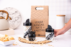 Set Ideal Regalo Mate + Azucarera + Yerbera Beige marmolado con Packaging