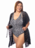 Quimono de Renda Plus Size Preto