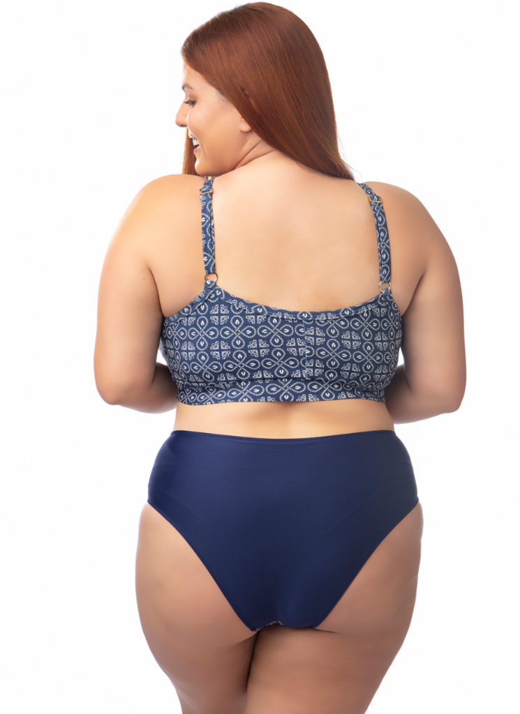 Biquini Reforcado Navy sem Bojo Plus Size