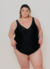 Maiô Plus Size com Proteção UV e Decote V Preto