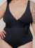 Maiô Plus Size Preto com Alças Largas e Decote V