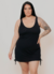 Maiô Plus Size com Vestido Embutido e Regulagem Lateral