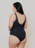 Maiô Plus Size Preto com Alças Largas e Decote V - comprar online