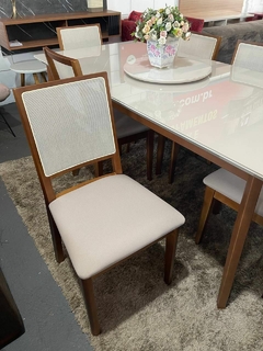 Mesa com 6 cadeiras Tecido Linho - loja online