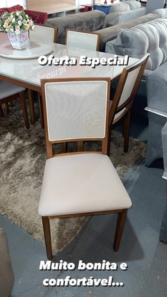 Imagem do Mesa com 6 cadeiras Tecido Linho