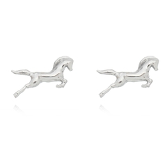 950 Sterling silver Gold or Rhodium plated Horse earrings