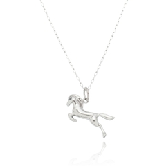 950 Sterling silver Gold or Rhodium plated Horse necklace