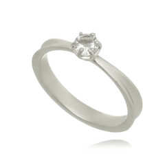 18K White gold Tiff solitaire ring matte finish or polished