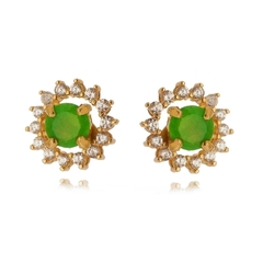 Green jade earrings with removable gallery - buy online
