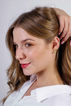 18k Gold Star earrings with white Sapphires or Diamonds - Lily Silvestre - Joias personalizadas e exclusivas
