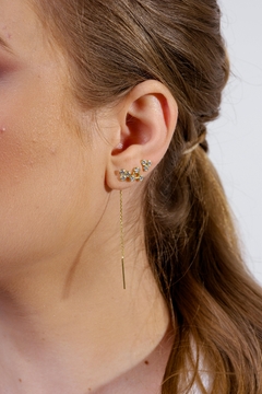 18k Gold Small Constellation piercing earrings with white Sapphires or Diamonds - online store