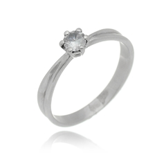 18K White gold Tiff solitaire ring matte finish or polished on internet