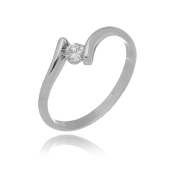 Sterling silver floating solitaire ring