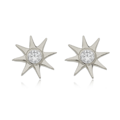 950 Sterling silver tiny sun earrings gold plated or not