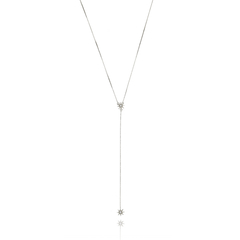 18k Gold Tiny Sun Tie Necklace with white Sapphires or Diamonds - buy online