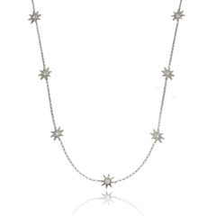 18k Gold tiny Suns choker with white Sapphires or Diamonds - buy online