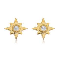 Sterling silver or gold plated tiny star earrings - buy online
