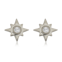 Sterling silver or gold plated tiny star earrings