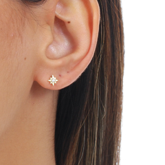 950 Sterling Silver or Gold plated tiny star piercing earrings on internet